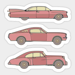 Red Classic Cars Sticker